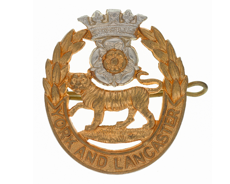Other ranks’ cap badge, The York and Lancaster Regiment, 1921