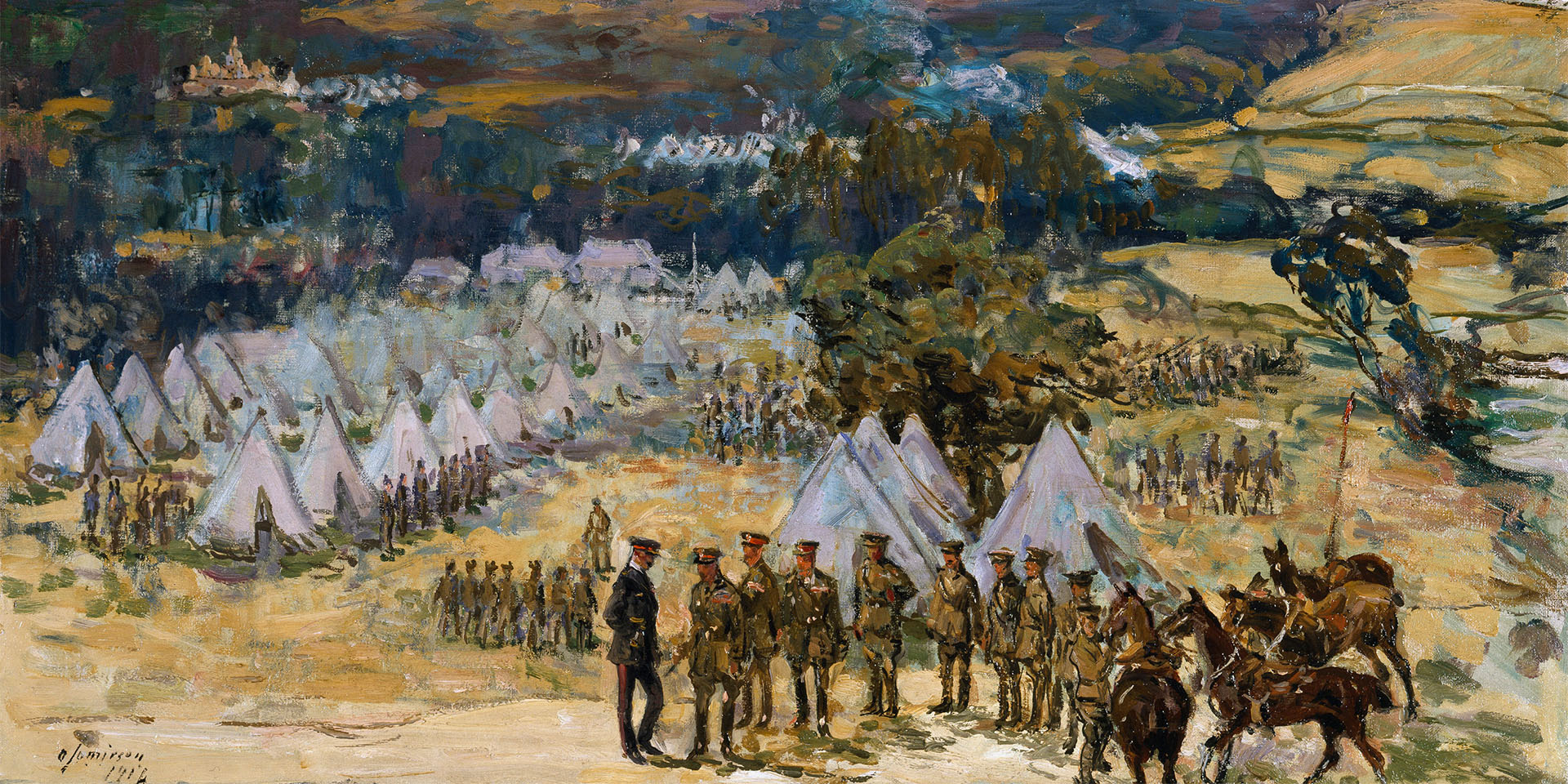 Field Marshal Lord Kitchener inspecting New Army units at Halton, 1914