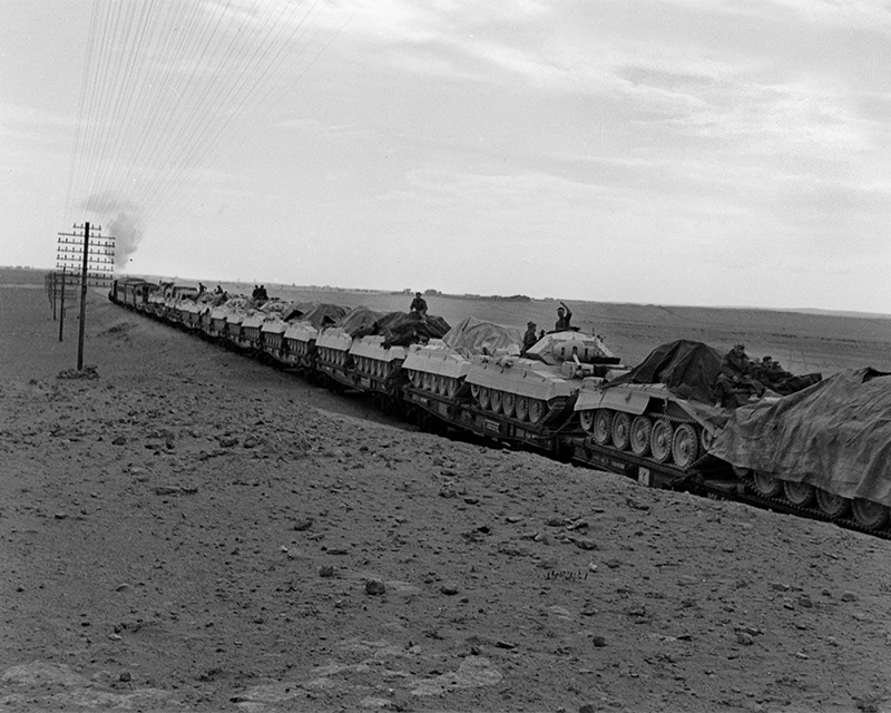 British Crusader tanks heading to the front line, 1941