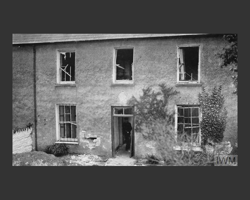 The RIC barracks at Belgooly, blown up by the IRA, 1920