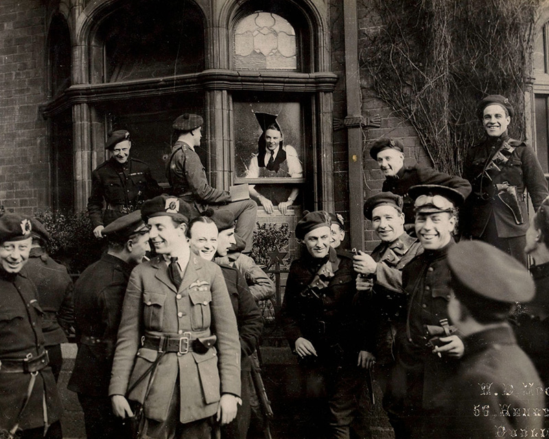 A group of Black and Tans and Auxiliaries outside the North and Western Hotel, Dublin, 1921