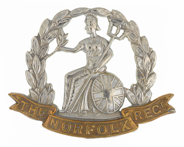 Cap badge, The Norfolk Regiment, 1919