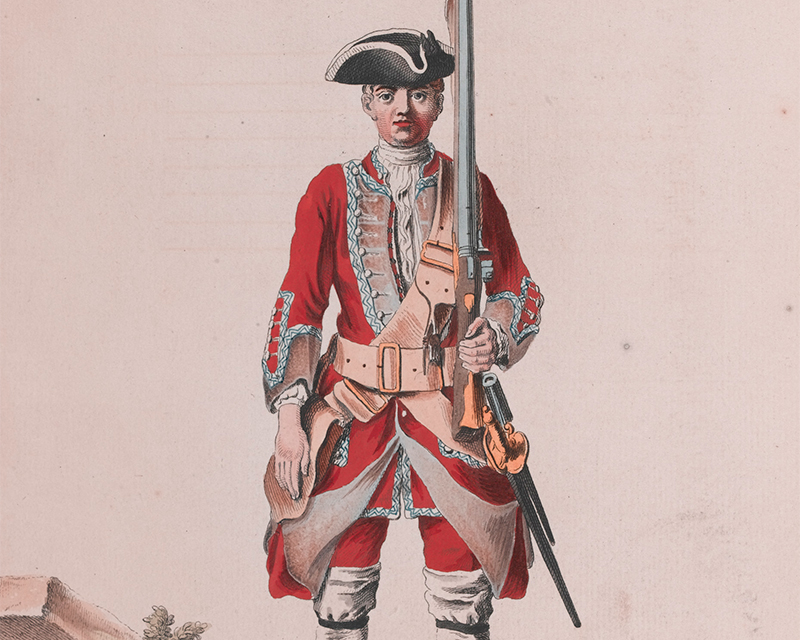 A private of the 17th Regiment, c1742
