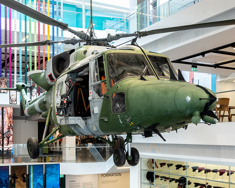 Lynx helicopter on display at the National Army Museum