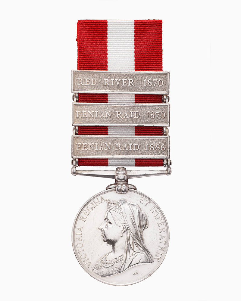 Canada General Service Medal 1866-1870 with clasps for Red River Expedition, 1860 and Fenian Raids of 1866 and 1870, awarded to Colonel (later Field Marshal) Sir Garnet Wolseley