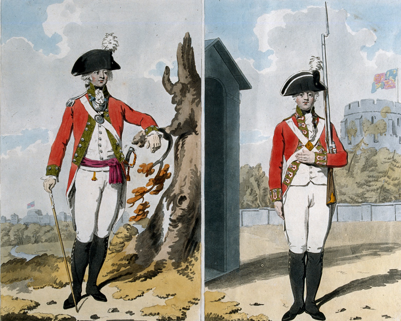 Soldiers of the 5th (Northumberland) Regiment of Foot, c1792