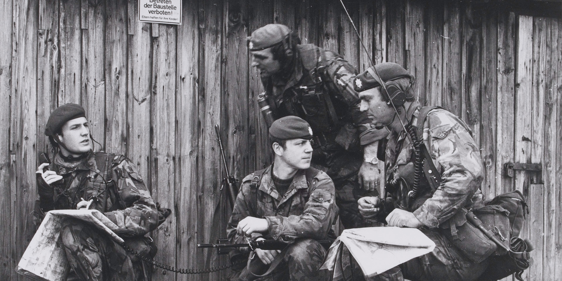 Members of the Coldstream Guards during an infantry exercise in Germany, c1977