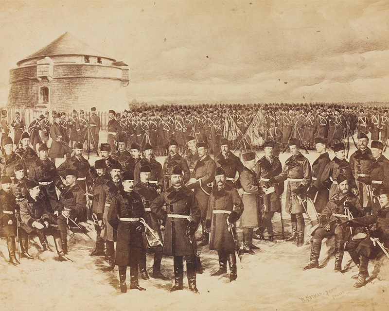 Officers and men of the 97th (Earl of Ulster’s) Regiment in Halifax, Nova Scotia, c1880