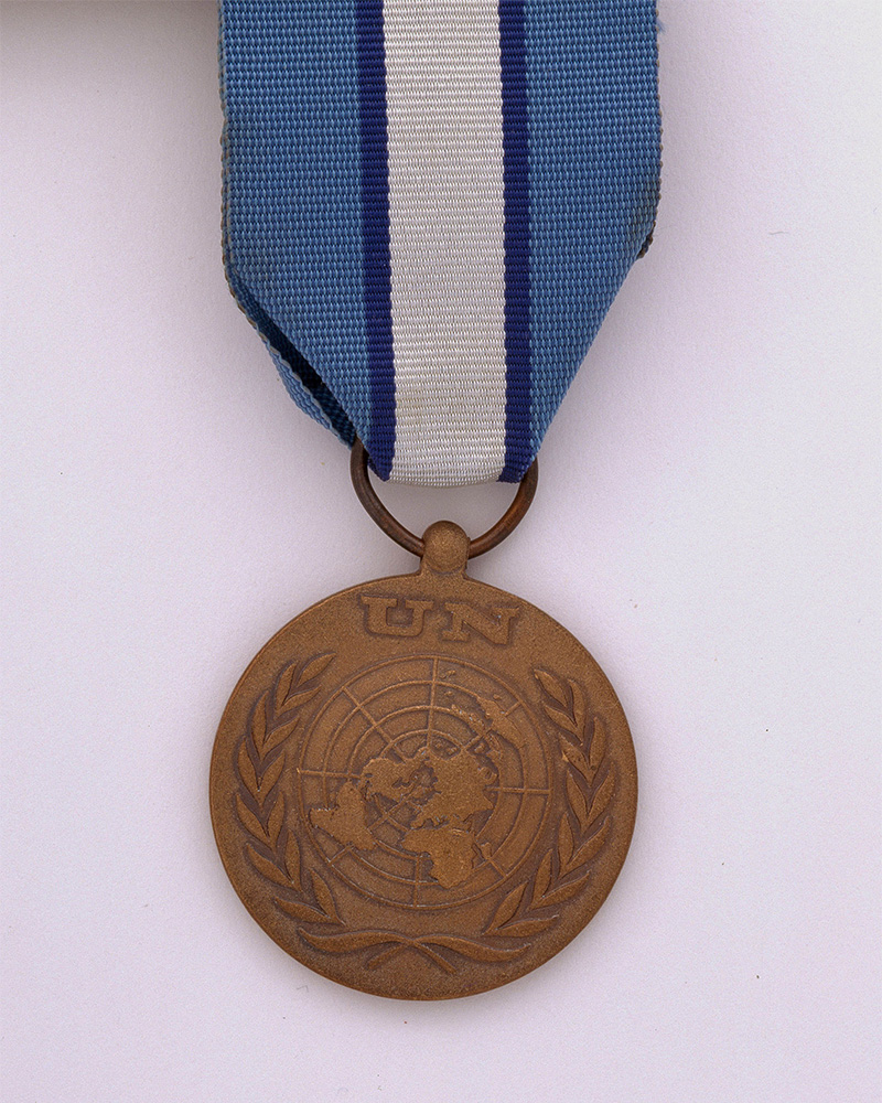 The United Nations Cyprus Medal is awarded to soldiers who have completed three months' service keeping the peace between Greek and Turkish Cypriots.