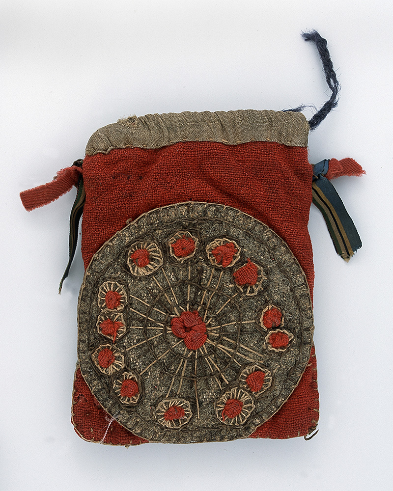 Embroidered cloth purse belonging to Frederick Newman, c1844-54 
