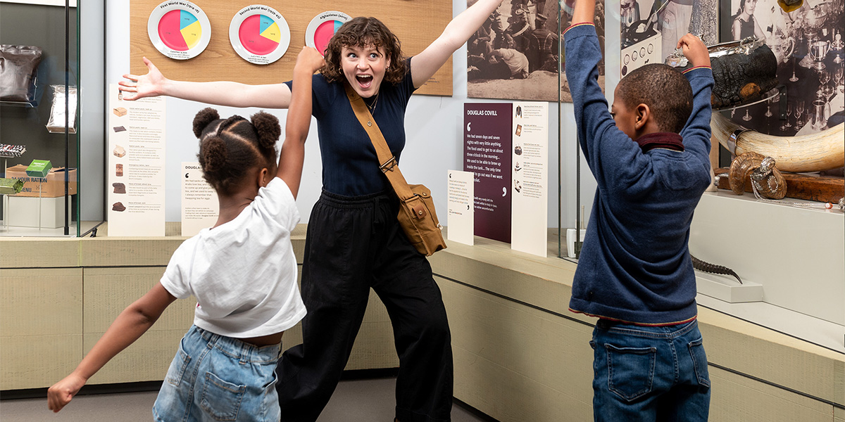 Children on a family tour of the galleries