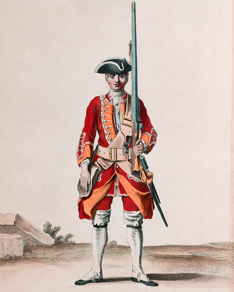 A soldier of the 6th Regiment of Foot, c1742