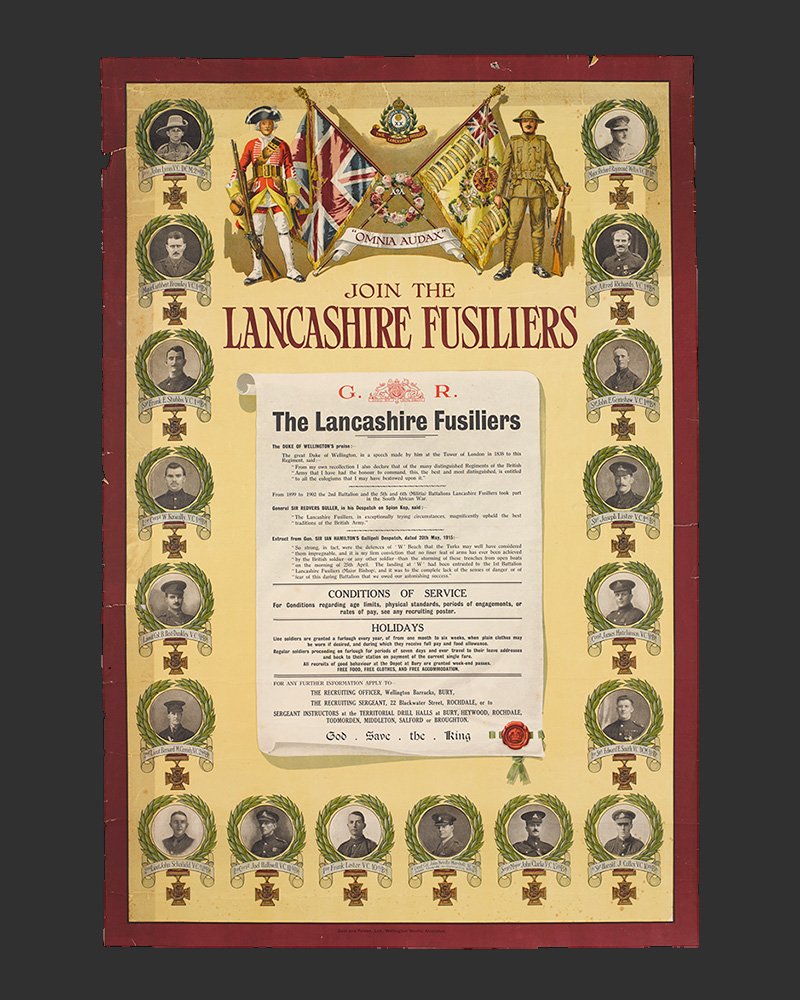 ‘Join The Lancashire Fusiliers’, recruiting poster, c1920