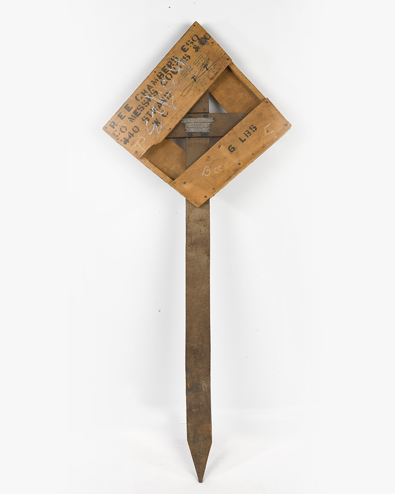 Temporary grave marker of Second Lieutenant Edward Chambers, 19th Battalion, The Lancashire Fusiliers, killed on 1 July 1916
