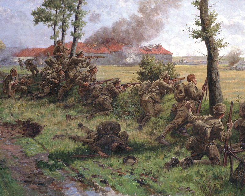 British soldiers in action on the Western Front, 1914