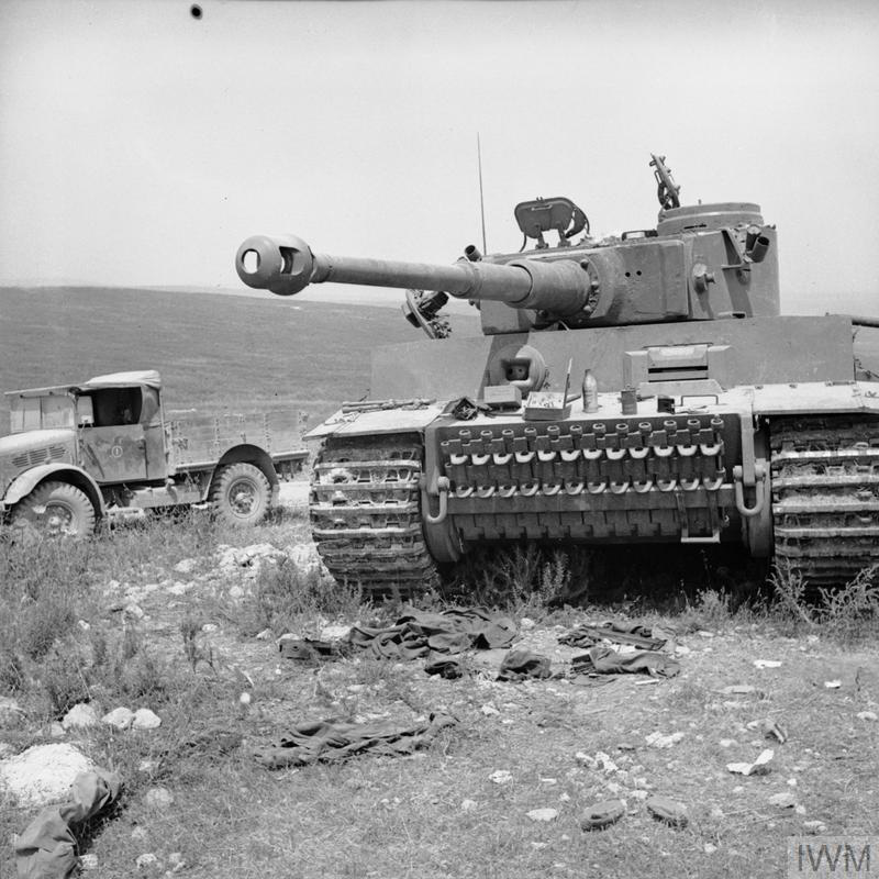 A captured German Tiger tank, Tunisia, 1943