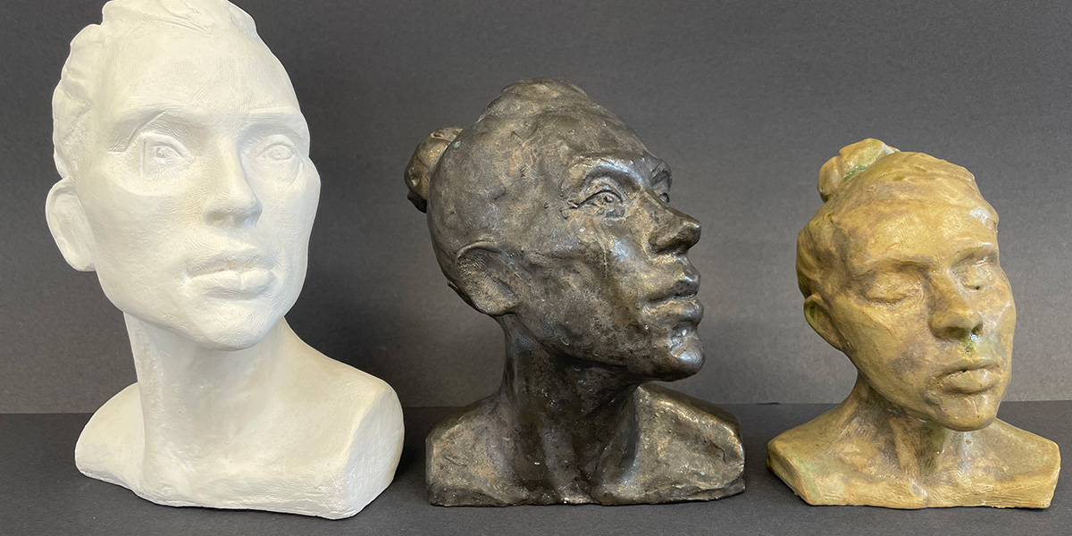 Portraits sculpted from clay