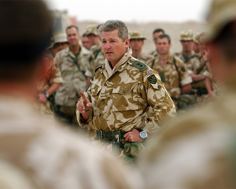 Lieutenant Colonel Tim Collins talking to his troops prior to the invasion of Iraq, 2003