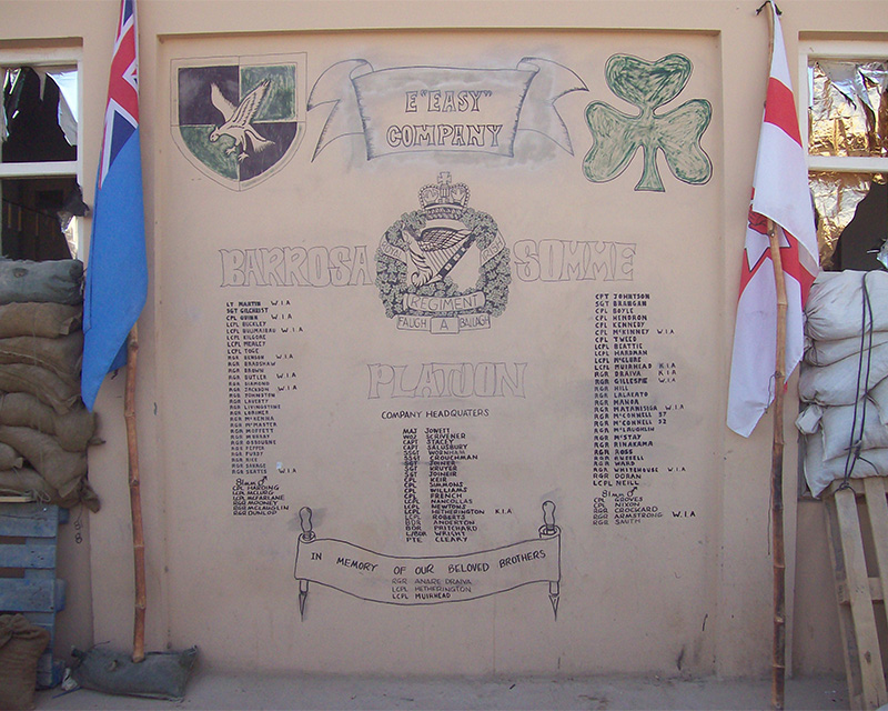 Mural at Musa Qala commemorating the men of Easy Company who served and died there in 2006