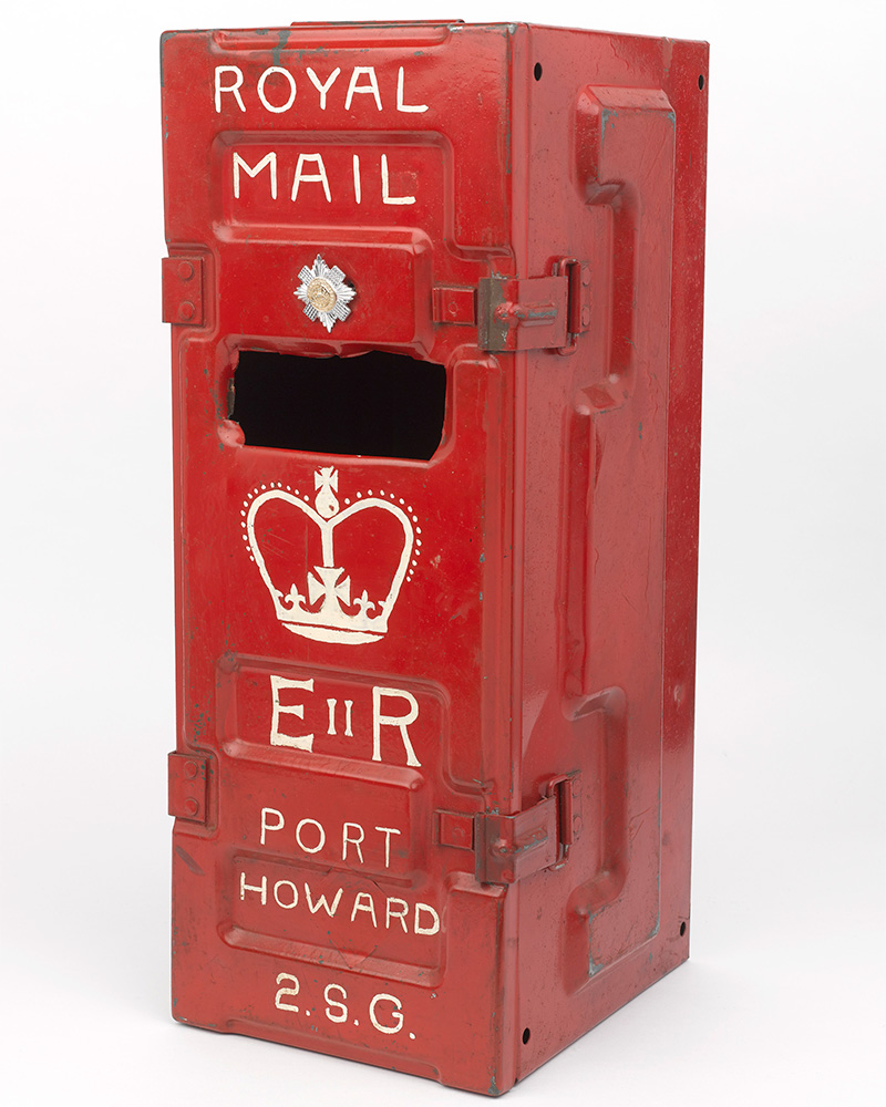 Post box used by 2nd Battalion Scots Guards during the Falklands War, 1982