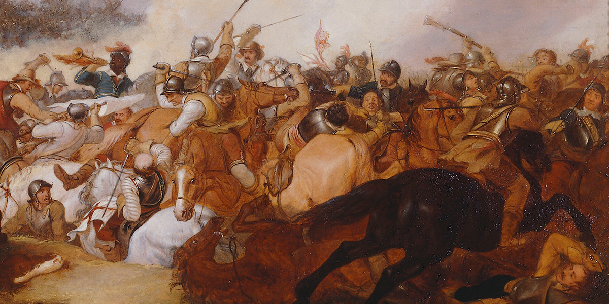 Detail from ‘Cromwell leading his Cavalry into Battle’, c1860