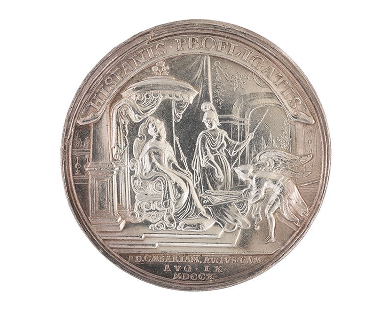 Medal commemorating victory over the Spanish at the Battle of Saragossa, 1710