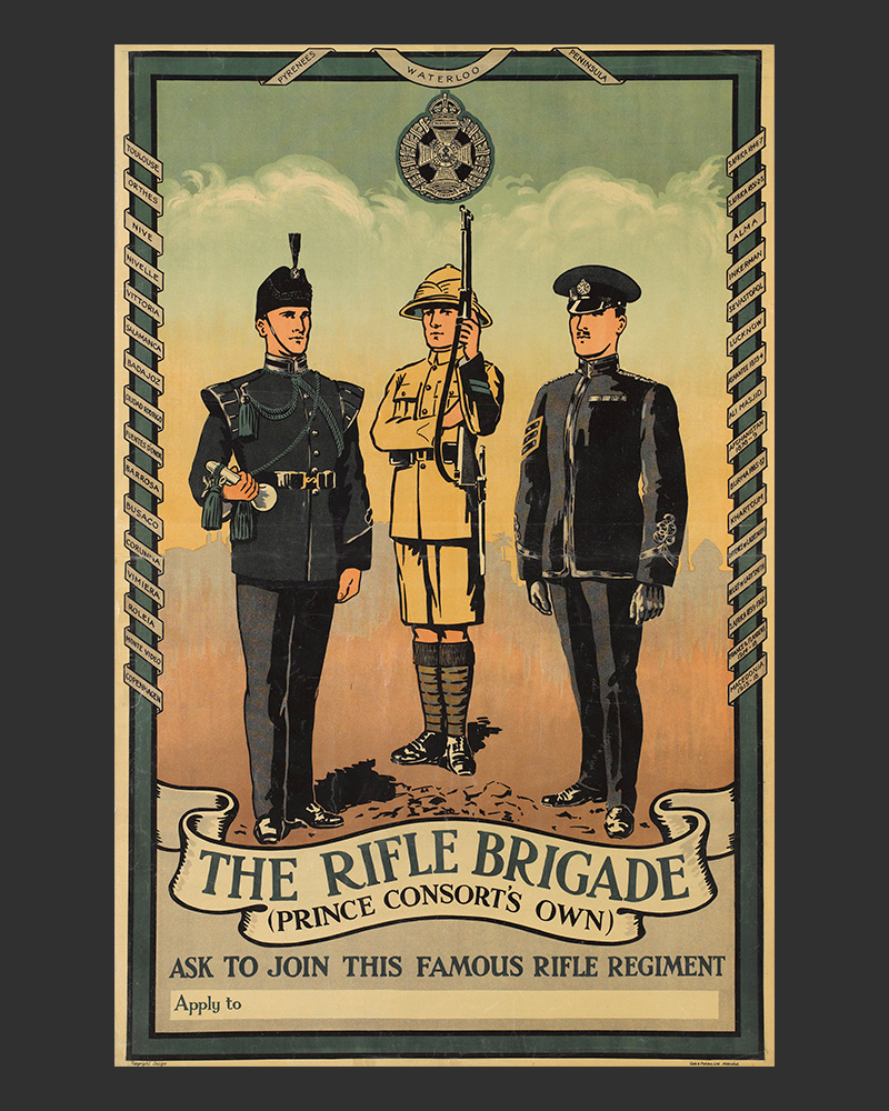 Rifle Brigade (Prince Consort’s Own) recruiting poster, c1920
