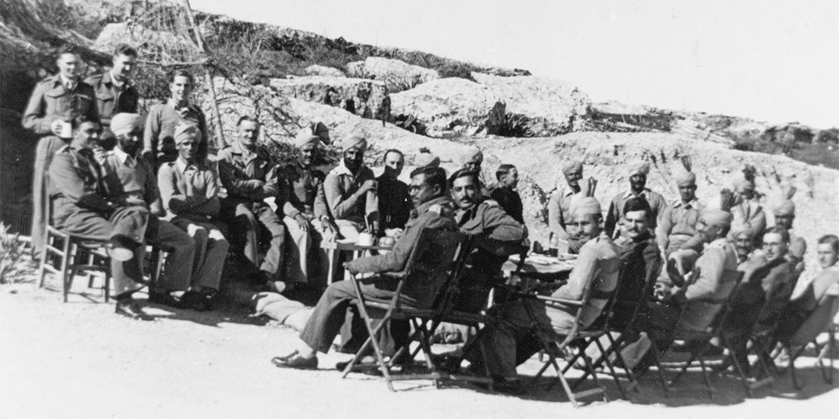 Indian and British officers of 2nd Battalion, 13th Frontier Force Rifles, 1946