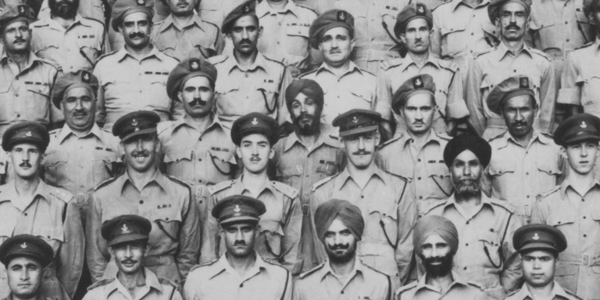 Indian and British officers of the 13th Frontier Force Rifles, 1946