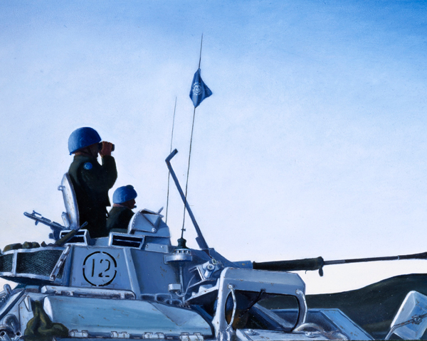 A Warrior vehicle of 2nd Battalion The Royal Anglian Regiment, Bosnia, 1994