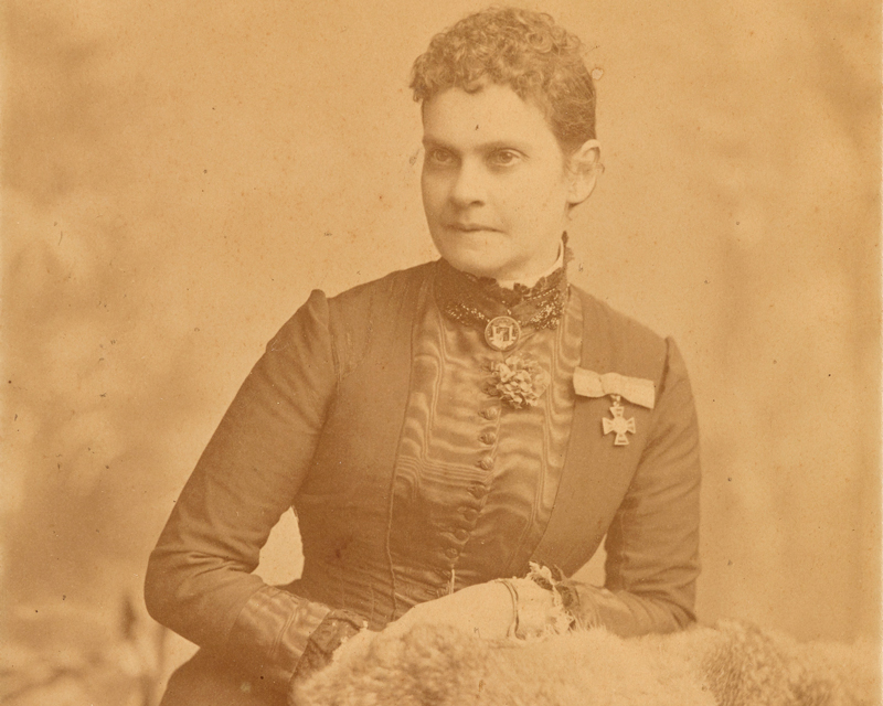 Mrs Annie Fox, wife of the 94th's Quartermaster, who nursed the wounded at Bronckhorstspruit despite being herself shot, 1883 