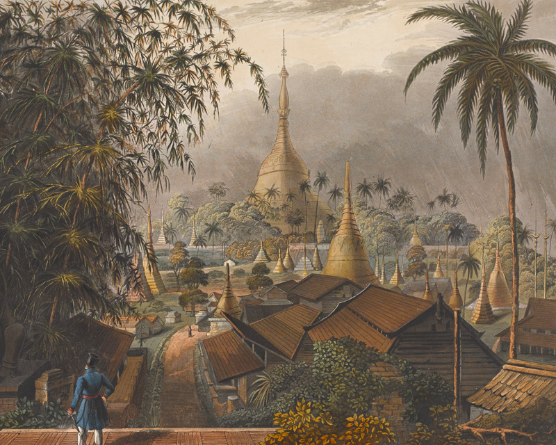 A view of Rangoon in Burma, c1822