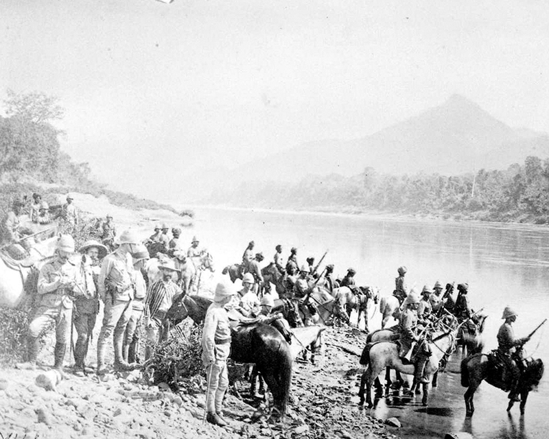 A British mounted infantry force in Burma, c1886