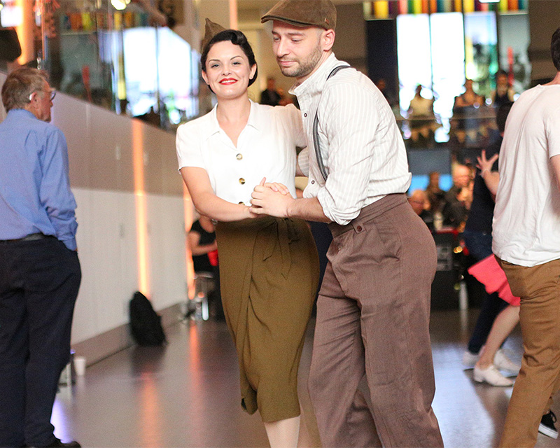 Visitors attending the D-Day Dance at the National Army Museum