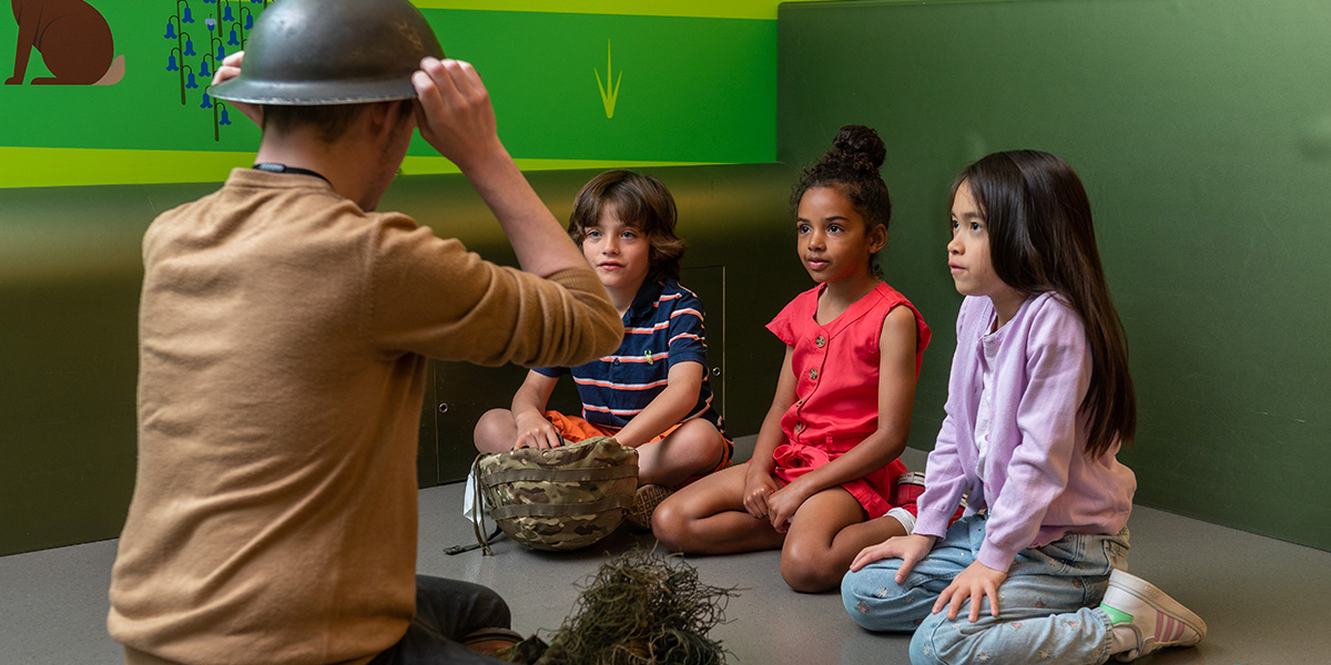Children taking part in a Play Base workshop at the National Army Museum