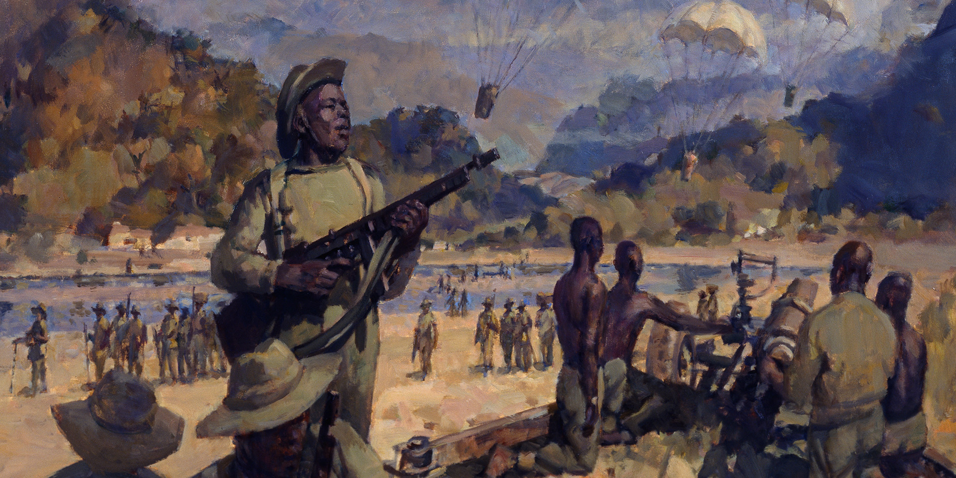 Detail from 'Troops of the Royal West African Frontier Force in the Arakan, Burma, 1944'
