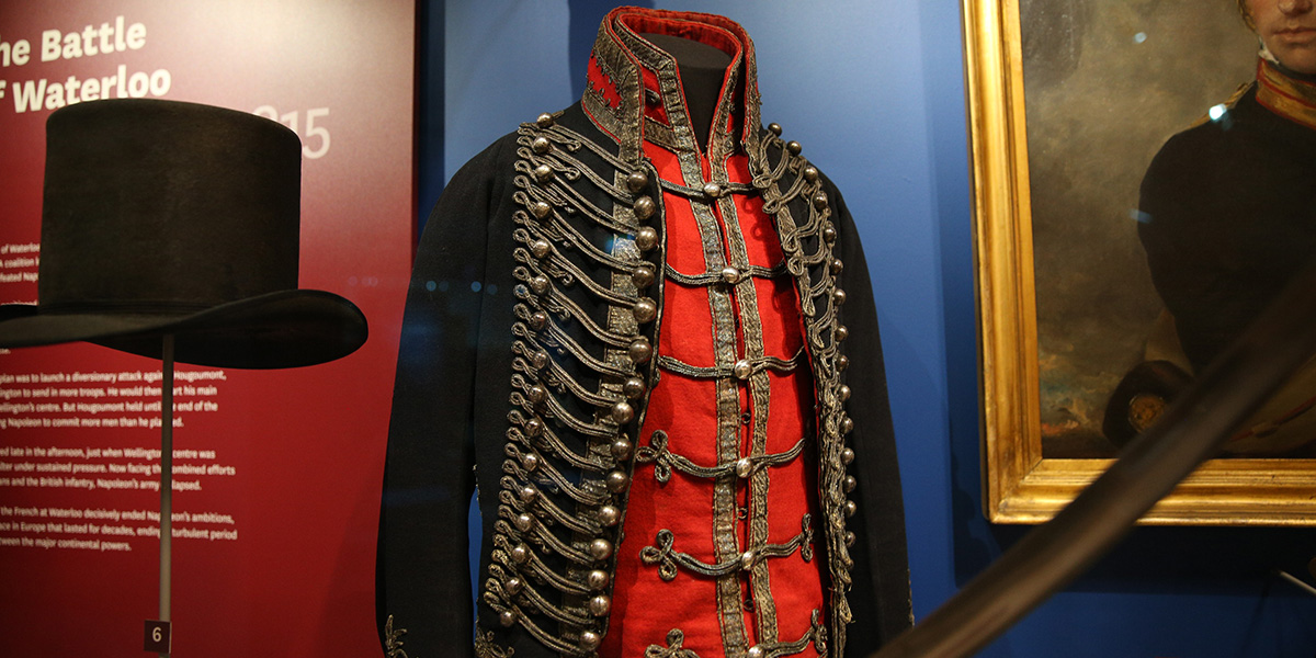 Full dress jacket and vest worn at Waterloo, 1815