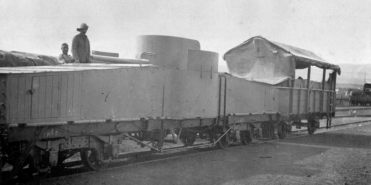 Armoured train used during the Boer War, c1901