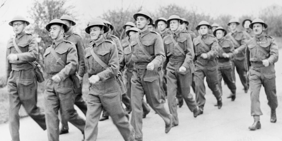 Men of the Non-Combatant Corps on the march