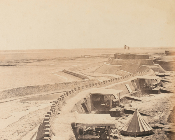 Seaward defences at one of the Taku Forts, c1860