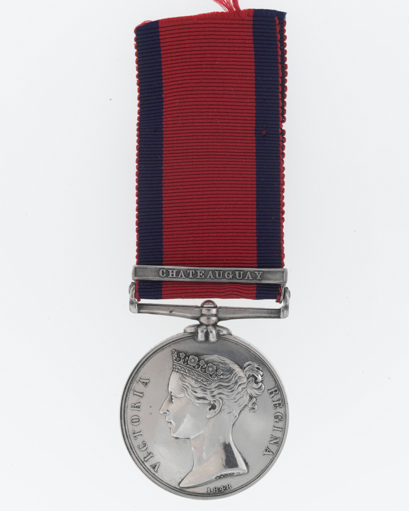 Military General Service Medal 1793-1814, with clasp 'Chateauguay', awarded to Private Hyppolite Brisette, Canadian Voltigeurs