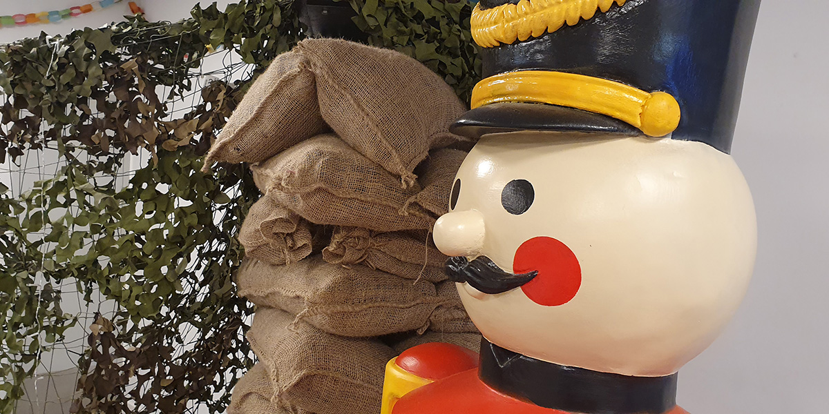 Life-size Christmas toy soldier