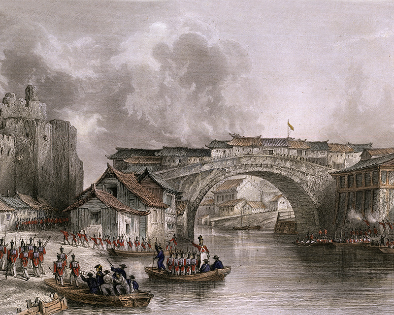 Landing troops at the west gate of Chingkiang, 1842