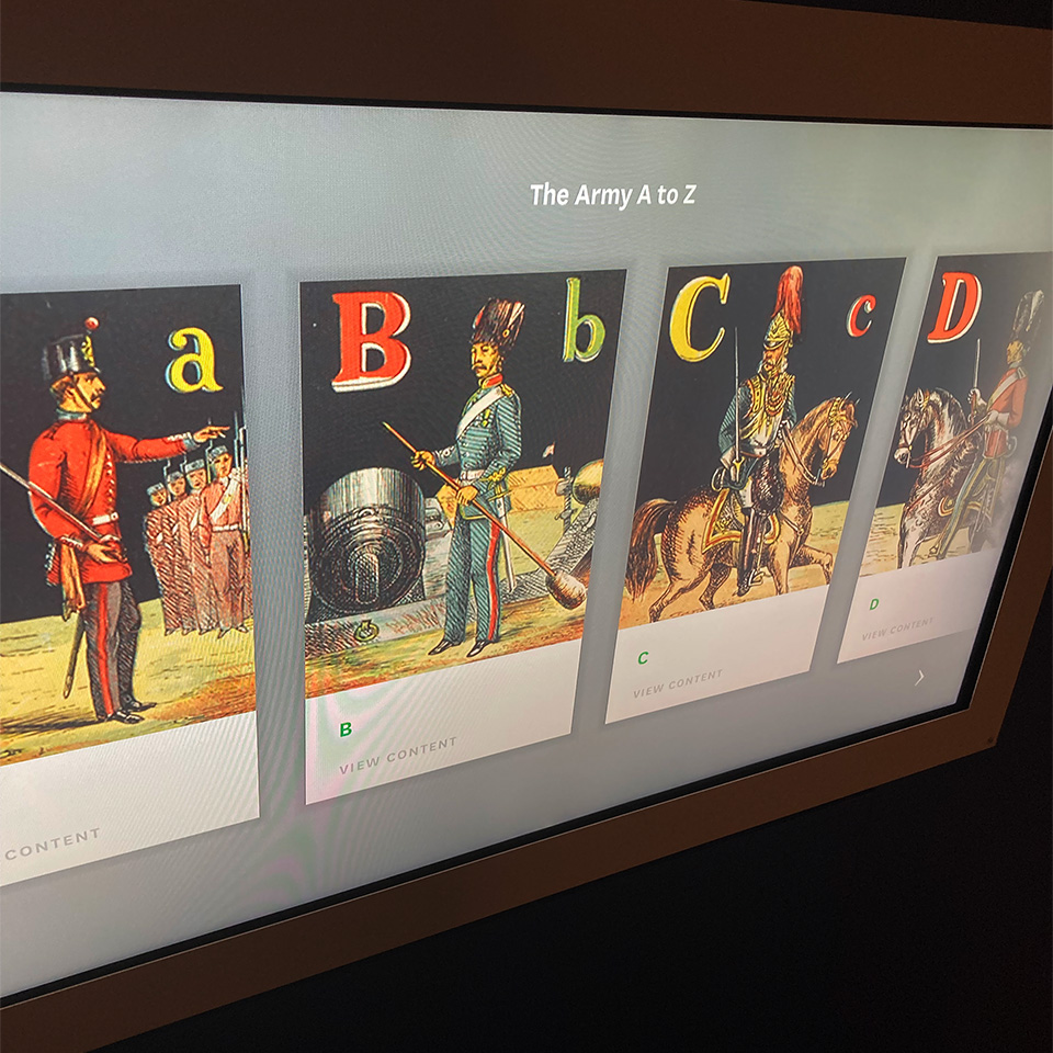 A to Z of Army values touchscreen in the Formation gallery