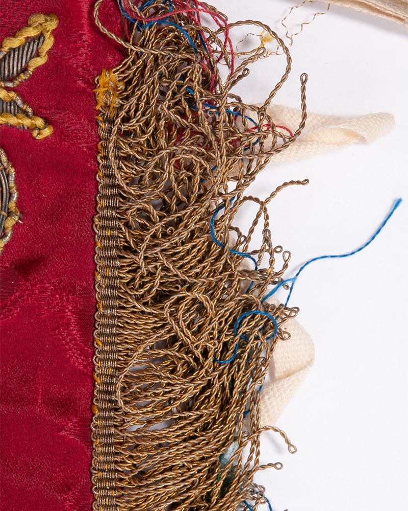 A section of tangled fringe before 'combing'