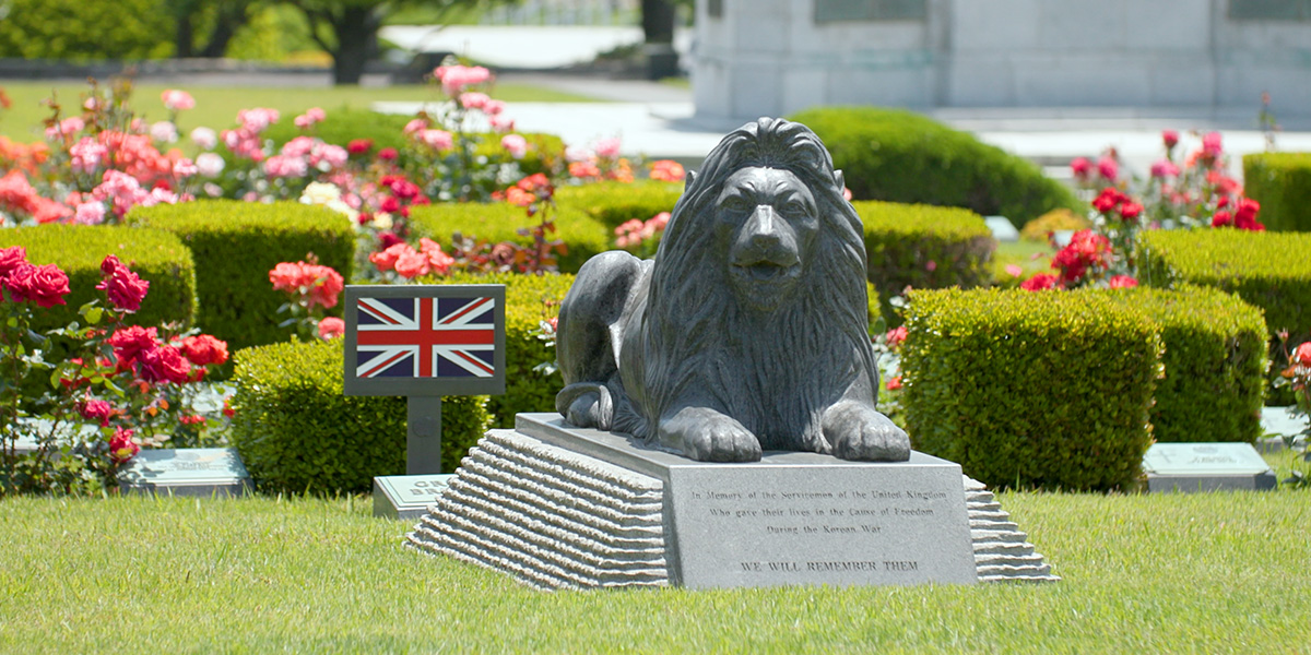 British memorial at the UN cemetery in Korea
