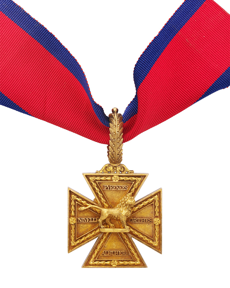 Army Gold Cross for the Peninsular War awarded to Lieutenant-Colonel William Inglis