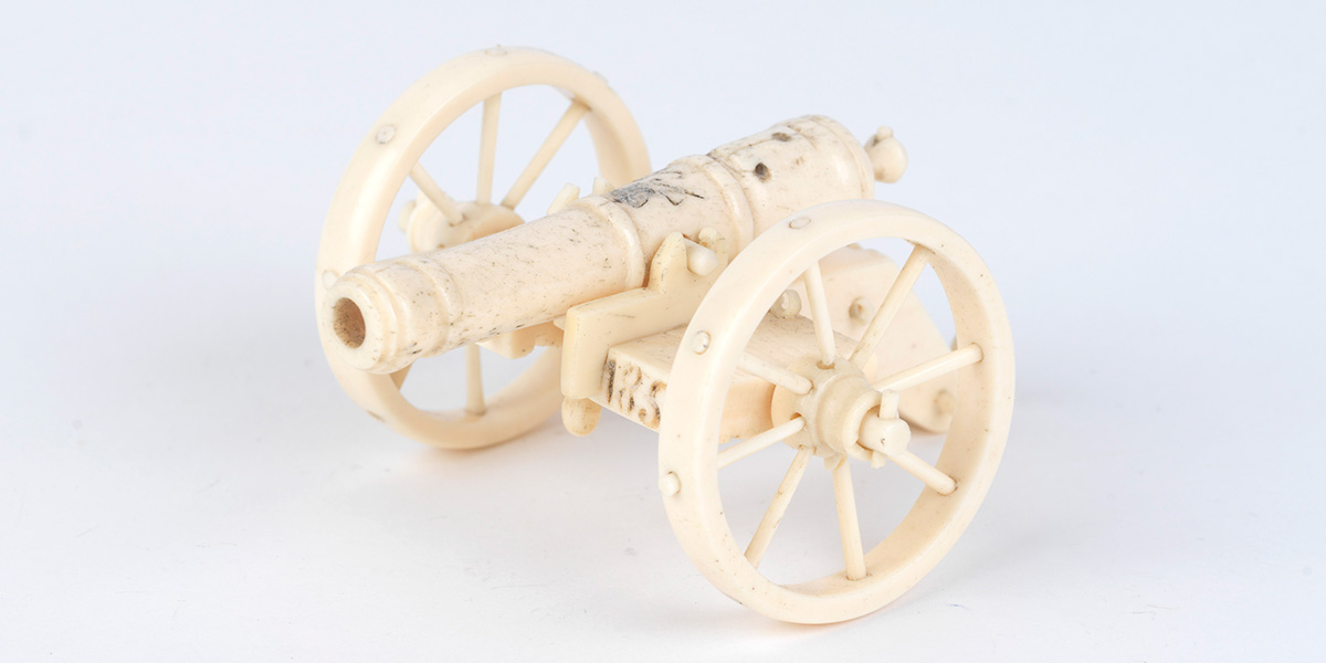 Bone model of a British Army cannon, 1851
