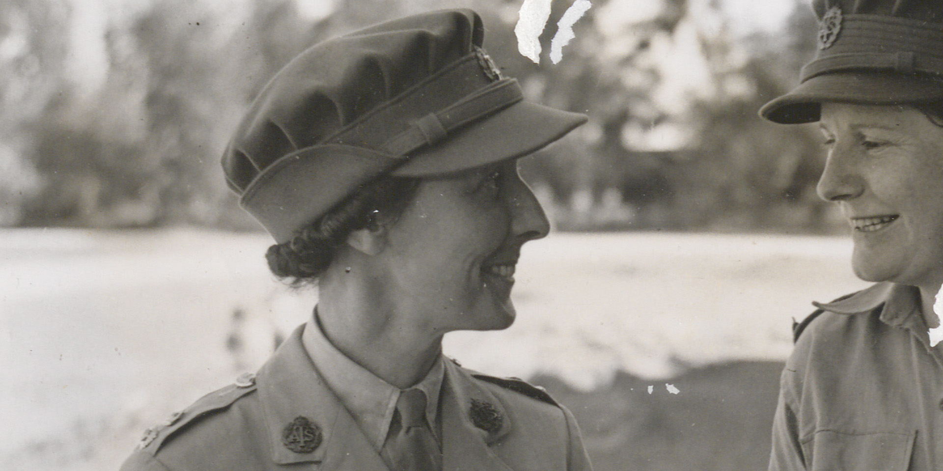 Audrey Chitty with Helen Pine at the ATS Training Depot, Sarafand, Palestine, Summer 1942