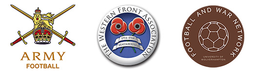 Logos of the Army FA, the Western Front Association and the Football and War Network